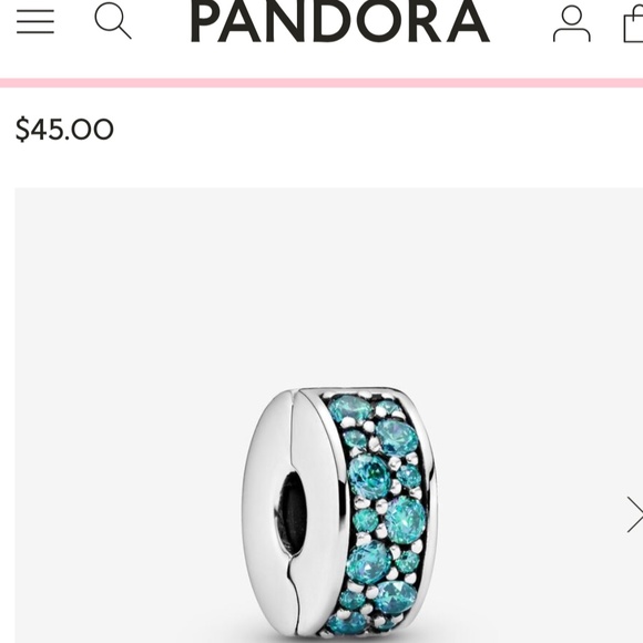 PANDORA authentic "Unique as you are" SS bangle with 2 teal pave charms preowned - Picture 8 of 10
